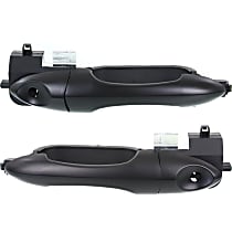 Front, Driver and Passenger Side Exterior Door Handles, Smooth Black, With Key Hole