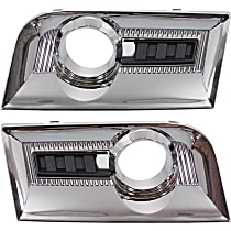 Front, Driver and Passenger Side Fog Light Trims, Chrome