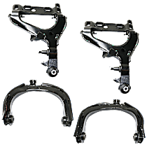 Front, Driver and Passenger Side, Upper; Front, Passenger Side, Lower Control Arms