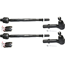 Front, Driver and Passenger Side, Inner and Outer Tie Rod Ends