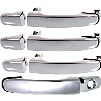 Front and Rear, Driver and Passenger Side Exterior Door Handles, Chrome, Front Driver Side - With Key Hole; Front Passenger Side and Rear Driver and Passenger Side - Without Key Hole