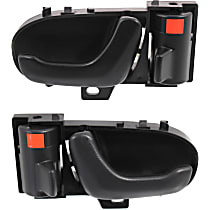 Rear, Driver and Passenger Side Interior Door Handles, Textured Black, With Door Lock Button