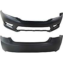 Front and Rear Primed Bumper Cover, Sedan, CAPA Certified