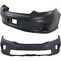 Front and Rear Primed Bumper Cover, Coupe, CAPA Certified