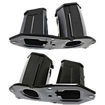 Front, Driver and Passenger Side Bumper Bracket, Bumper Extension, 2-Door, Coupe