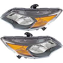 Driver and Passenger Side Halogen Headlight, With bulb(s), Coupe, OE Replacement, CAPA Certified