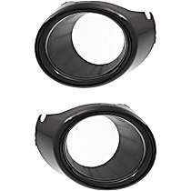 Front, Driver and Passenger Side Fog Light Trims, Primed, Sedan