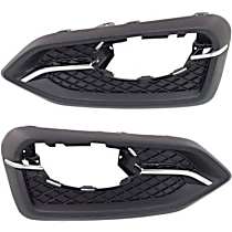 Front, Driver and Passenger Side Fog Light Trim, Coupe, Black and Chrome
