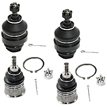 Front, Driver and Passenger Side, Upper and Lower Ball Joints
