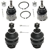 Front, Driver and Passenger Side, Upper and Lower Ball Joints