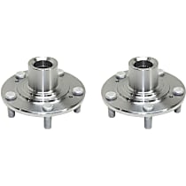 Front, Driver and Passenger Side Wheel Hub, 5 Lugs, Without Bearing