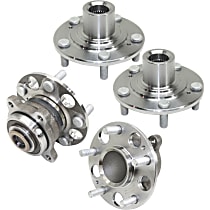 Front and Rear, Driver and Passenger Side Wheel Hub, 5 Lugs, Front - Without Bearing; Rear - With Bearing