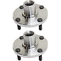 Front, Driver and Passenger Side Wheel Hub, 4 Lugs, Without Bearing