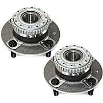 Rear, Driver and Passenger Side Wheel Hubs, With Bearing, 44-teeth tone ring; 3.38 in. ABS Tone Ring Diameter