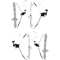 Front and Rear, Driver and Passenger Side Window Regulators, Power