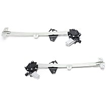 Front, Driver and Passenger Side Power Window Regulator, With Motor