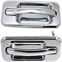 Rear, Driver and Passenger Side Exterior Door Handle, Chrome, Without Key Hole