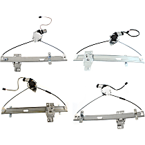 Front and Rear, Driver and Passenger Side Power Window Regulator, With Motor
