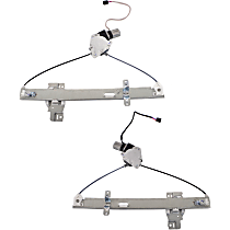 Rear, Driver and Passenger Side Power Window Regulator, With Motor