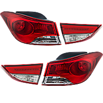 Driver and Passenger Side, Inner and Outer Tail Lights, With bulb(s), Inner - Halogen/LED, Outer - Halogen