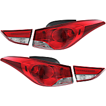 Driver and Passenger Side, Inner and Outer Tail Lights, With bulb(s), Inner - Halogen/LED, Outer - Halogen