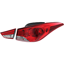Passenger Side, Inner and Outer Tail Lights, With bulb(s), Inner - Halogen/LED,  Outer - Halogen