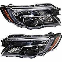 Driver and Passenger Side Halogen Headlight, With bulb(s), Without LED Daytime Running Lamps, OE Replacement