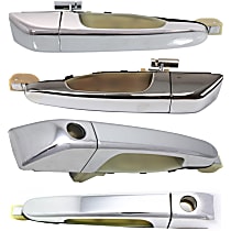 Front and Rear, Driver and Passenger Side Exterior Door Handles, Chrome, Front Driver and Passenger Side - With Key Hole; Rear Driver and Passenger Side - Without Key Hole