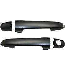 Front, Driver and Passenger Side Exterior Door Handles, Primed, Driver Side - With Key Hole; Passenger Side - Without Key Hole