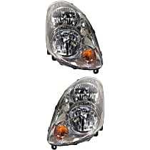 Driver and Passenger Side Headlights, With bulb(s), Halogen, Sedan