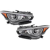 Driver and Passenger Side Headlights, With bulb(s), LED, For Models Without Adaptive Headlights