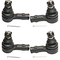 Front, Driver and Passenger Side, Inner and Outer Tie Rod End, With Left Hand Threads