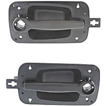 Front, Driver and Passenger Side Exterior Door Handle, Textured Black, With Key Hole