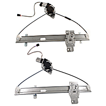 Rear, Driver and Passenger Side Power Window Regulator, With Motor