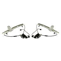 Front, Driver and Passenger Side Power Window Regulator, With Motor