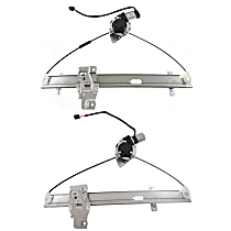 Front and Rear, Driver Side Power Window Regulator, With Motor