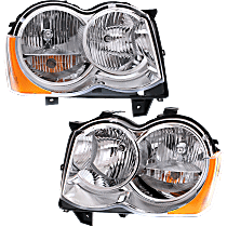 Driver and Passenger Side Headlights, With bulb(s), Halogen