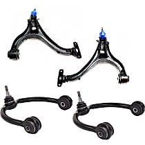 Front, Driver and Passenger Side, Upper and Lower Control Arms