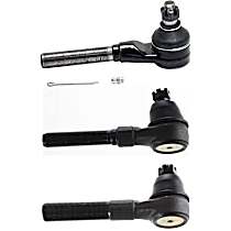 Front, Driver Side, Outer and Passenger Side, Inne Tie Rod End