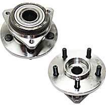 Front, Driver and Passenger Side Wheel Hub, 5 Lugs, With Bearing