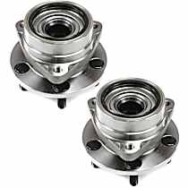 Front, Driver and Passenger Side Wheel Hub, 5 Lugs, With Bearing
