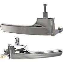 Front or Rear, Driver and Passenger Side Chrome Interior Door Handle, Without Door Lock Hole, Sport Utility