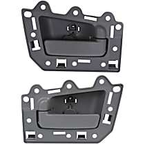 Rear, Driver and Passenger Side Gray Interior Door Handle, Without Door Lock Hole