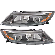 Driver and Passenger Side Headlights, With bulb(s), Halogen, Sedan, USA Built Vehicle, Without LED position (parking) light