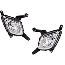 Front, Driver and Passenger Side Halogen Fog Light, With bulb(s), OE Replacement