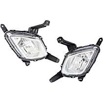 Front, Driver and Passenger Side Halogen Fog Light, With bulb(s), OE Replacement, CAPA Certified