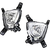 Front, Driver and Passenger Side Halogen Fog Light, With bulb(s), OE Replacement, CAPA Certified