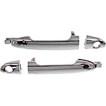 Front, Driver and Passenger Side Chrome Exterior Door Handle, With Key Hole, New Body Style, Hatchback