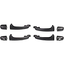 Front and Rear, Driver and Passenger Side Primed Exterior Door Handle, Front Driver and Passenger Side - With Key Hole; Rear Driver and Passenger Side - Without Key Hole, New Body Style, Hatchback