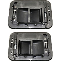 Front, Driver and Passenger Side Interior Door Handles, Black, Without Door Lock Hole